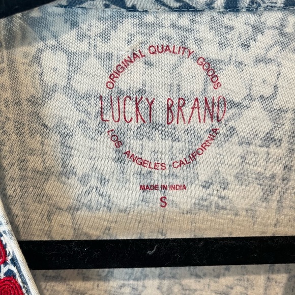 Lucky Brand Boho Blue Wine Tank Top Size S - Picture 3 of 3